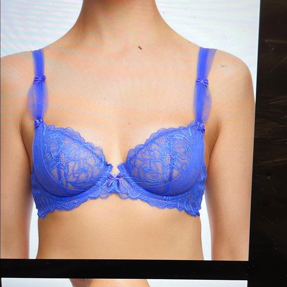 Dita Von Teese Gwendolyn Lace Underwire Bra - Periwinkle Blue